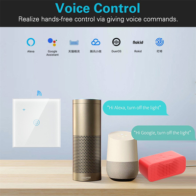 Glomarket UE 1/2/3/4 Gang Tuya Smart Switch Light Alexa Voice Control Touch Glass Wall Wireless Wi-Fi Switch Elétrico
