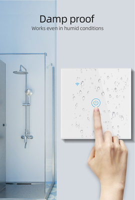 Glomarket UE 1/2/3/4 Gang Tuya Smart Switch Light Alexa Voice Control Touch Glass Wall Wireless Wi-Fi Switch Elétrico