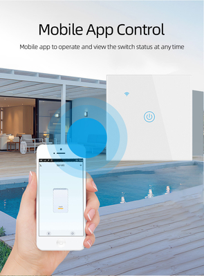 Glomarket UE 1/2/3/4 Gang Tuya Smart Switch Light Alexa Voice Control Touch Glass Wall Wireless Wi-Fi Switch Elétrico