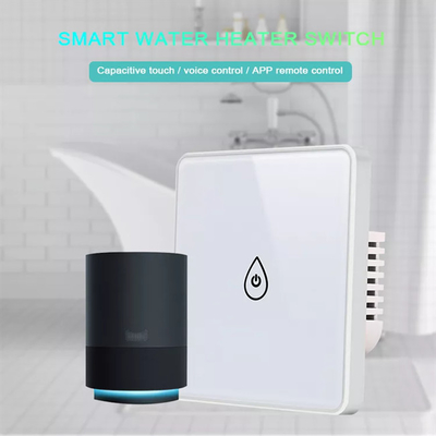 Glomarket Tuya Smart Glass Touch Button Wifi Smart Boiler Switch Alexa Controle de voz EU Standard Switch aquecedor de água