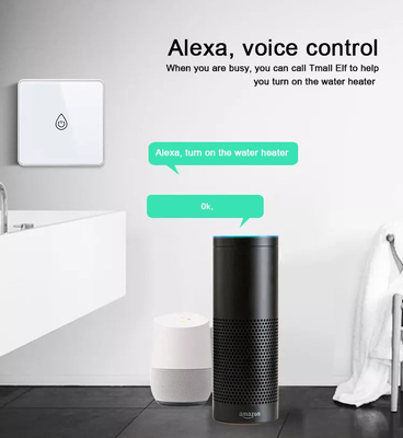 Glomarket Tuya Smart Glass Touch Button Wifi Smart Boiler Switch Alexa Controle de voz EU Standard Switch aquecedor de água