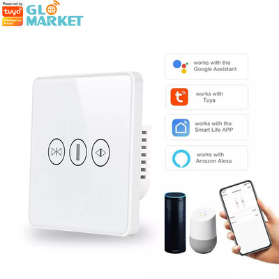 Smart Curtain Switch Wifi/Zigbee Voice Control Google Assistant Smart EU Standard Touch Screen Switch APP Switch de porta de garagem