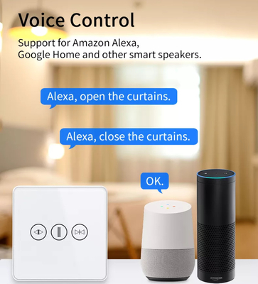 Smart Curtain Switch Wifi/Zigbee Voice Control Google Assistant Smart EU Standard Touch Screen Switch APP Switch de porta de garagem