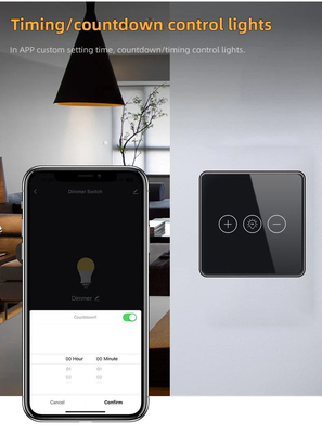 Luz sem fio de Wi-Fi do redutor do interruptor de Crystal Panel Touch Wall Smart do vidro do interruptor esperto de Glomarket Tuya Wifi para o Smart Home