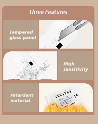 Glomarket Tuya Smart Wifi Switch de ventilador de teto Eu Standard Glass Touch Wall App Remote Control Switch de velocidade do ventilador elétrico