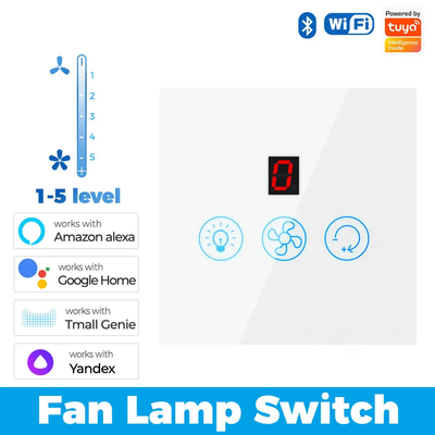 Glomarket Tuya Wifi Fans Light Switch Touch 3 In 1 Switch 5 Speed Adjustment Ceiling Fan Switch Para Alexa Google Home