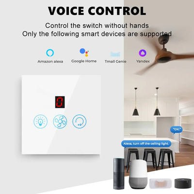Glomarket Tuya Wifi Fans Light Switch Touch 3 In 1 Switch 5 Speed Adjustment Ceiling Fan Switch Para Alexa Google Home