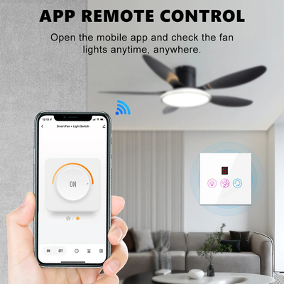 Glomarket Tuya Wifi Fans Light Switch Touch 3 In 1 Switch 5 Speed Adjustment Ceiling Fan Switch Para Alexa Google Home