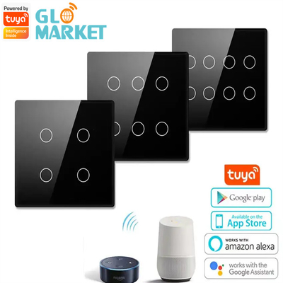 Glomarket Smart Wifi Brasil 118*124 Switch Trabalhar com Google Alexa Assistente Tuya Smart Light Switch para Casa