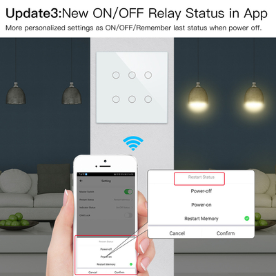 Glomarket Smart Wifi Brasil 118*124 Switch Trabalhar com Google Alexa Assistente Tuya Smart Light Switch para Casa