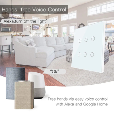 Glomarket Smart Wifi Brasil 118*124 Switch Trabalhar com Google Alexa Assistente Tuya Smart Light Switch para Casa