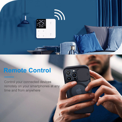Glomarket Tuya Wifi Smart Wall Light Switch 1/2/3 Gang Support Voice/app/touch Control com tela de exibição de temperatura