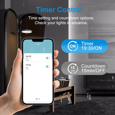 Glomarket Tuya Wifi Smart Wall Light Switch 1/2/3 Gang Support Voice/app/touch Control com tela de exibição de temperatura
