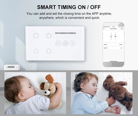 Glomarket Tuya Smart Touch Switch de parede Painel de vidro Luz Elétrica E Ventilador Switch Smart Life Controle de voz Alexa