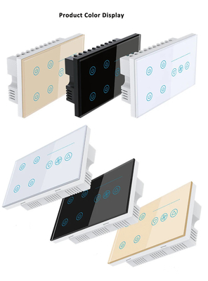 Glomarket Tuya Smart Touch Switch de parede Painel de vidro Luz Elétrica E Ventilador Switch Smart Life Controle de voz Alexa
