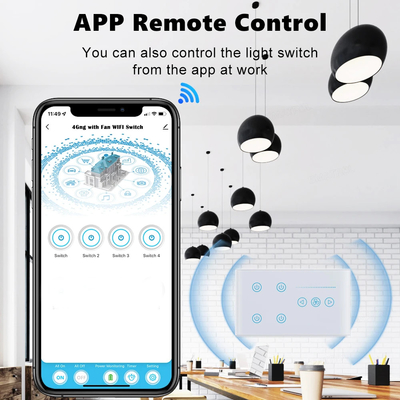 Glomarket Tuya Smart Touch Switch de parede Painel de vidro Luz Elétrica E Ventilador Switch Smart Life Controle de voz Alexa