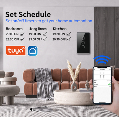 Glomarket Tuya Smart Switch Wifi US Switch de parede elétrico Google Home Alexa Light Lamp Touch Switch App Control
