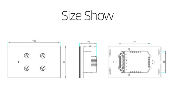 Glomarket Produtos de novo design Tuya Smart Wifi Wall Switch Us Painel de toque de vidro padrão Switch de luz Suporte de controle remoto de aplicativo