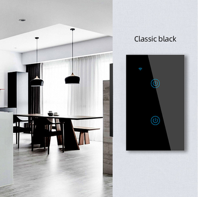Glomarket Produtos de novo design Tuya Smart Wifi Wall Switch Us Painel de toque de vidro padrão Switch de luz Suporte de controle remoto de aplicativo