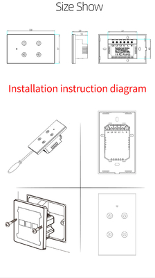 Glomarket Produtos de novo design Tuya Smart Wifi Wall Switch Us Painel de toque de vidro padrão Switch de luz Suporte de controle remoto de aplicativo
