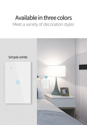 Glomarket Produtos de novo design Tuya Smart Wifi Wall Switch Us Painel de toque de vidro padrão Switch de luz Suporte de controle remoto de aplicativo