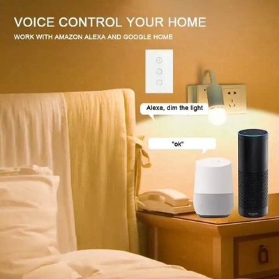 Glomarket Digital Smart Switch Light Wifi Dimmer Wireless Glass Touch Wall Light Switch Panel Tuya Controle remoto com Alexa