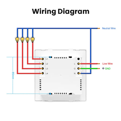 Glomarket Smart Wifi Brasil Padrão Smart Home Tuya Smart 4 Gang Switch And Socket Wifi Smart Socket de Parede Trabalhar com Alexa