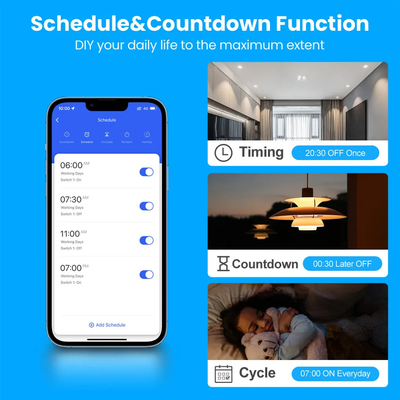 Glomarket Smart Wifi Brasil Padrão Smart Home Tuya Smart 4 Gang Switch And Socket Wifi Smart Socket de Parede Trabalhar com Alexa