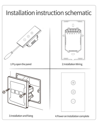 Glomarket US Standard Dimmer Switch Wireless Switch Elétrico Smart Switch Inteligente Mural Dimmer Switch Luz Smart Home Automatização