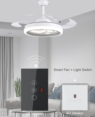 Glomarket Tuya Wifi Smart Fan Switch Tuya Smart Switch Ventilador de velocidade Luz ligada e desligada Controlo de voz
