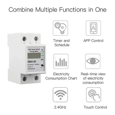 Glomarket Wifi Tuya/Smart Life App Controle remoto protetor de circuito inteligente dispositivo de relevo interruptor interruptor medidor de energia