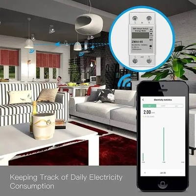 Glomarket Wifi Tuya/Smart Life App Controle remoto protetor de circuito inteligente dispositivo de relevo interruptor interruptor medidor de energia