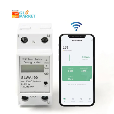 Glomarket Wifi Tuya/Smart Life App Controle remoto protetor de circuito inteligente dispositivo de relevo interruptor interruptor medidor de energia