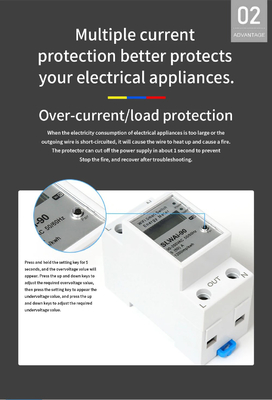 Glomarket Wifi Tuya/Smart Life App Controle remoto protetor de circuito inteligente dispositivo de relevo interruptor interruptor medidor de energia