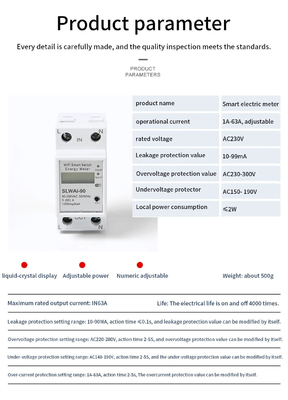 Glomarket Wifi Tuya/Smart Life App Controle remoto protetor de circuito inteligente dispositivo de relevo interruptor interruptor medidor de energia