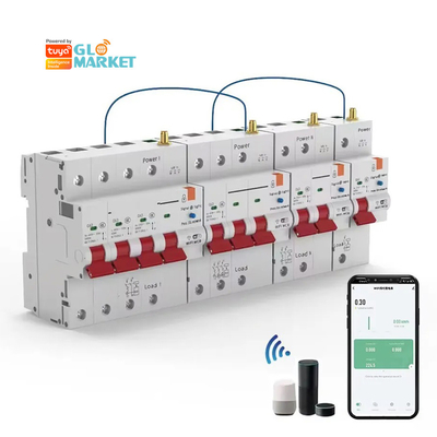 Glomarket Interruptor de circuito Wifi Smart Switch Tuya Smart 1p 2p 3p 4p Sistema doméstico inteligente Circuito elétrico 4P MCB Interruptor inteligente