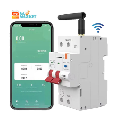 Glomarket Interruptor de circuito Wifi Smart Switch Tuya Smart 1p 2p 3p 4p Sistema doméstico inteligente Circuito elétrico 4P MCB Interruptor inteligente