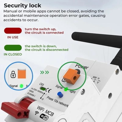 Glomarket Interruptor de circuito Wifi Smart Switch Tuya Smart 1p 2p 3p 4p Sistema doméstico inteligente Circuito elétrico 4P MCB Interruptor inteligente