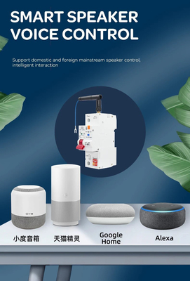 Glomarket Interruptor de circuito Wifi Smart Switch Tuya Smart 1p 2p 3p 4p Sistema doméstico inteligente Circuito elétrico 4P MCB Interruptor inteligente