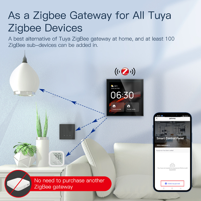 Glomarket Tuya Smart Painel de controle de tela sensível ao toque multifuncional de 4 polegadas Alexa Voice Zigbee Central Control