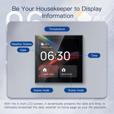Glomarket Tuya Smart Painel de controle de tela sensível ao toque multifuncional de 4 polegadas Alexa Voice Zigbee Central Control