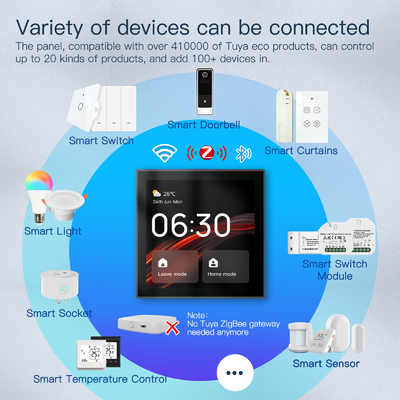 Glomarket Tuya Smart Painel de controle de tela sensível ao toque multifuncional de 4 polegadas Alexa Voice Zigbee Central Control
