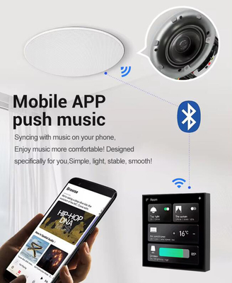 Glomarket Painel de controle de casa inteligente tela sensível ao toque 4 polegadas Wi-Fi multifuncional sistema de música de fundo Tuya Zigbee Gateway