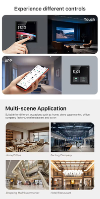 Glomarket Painel de controle de casa inteligente tela sensível ao toque 4 polegadas Wi-Fi multifuncional sistema de música de fundo Tuya Zigbee Gateway