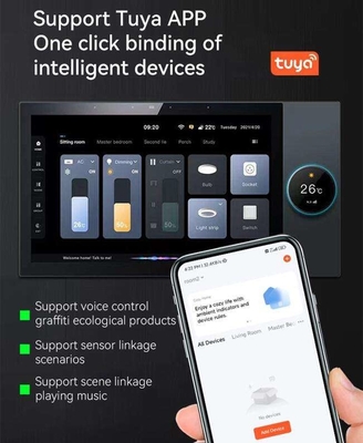 Glomarket Tuya 10 polegadas painel de controle central com música 2 gang relay 2 way alto-falantes multifuncional produtos domésticos inteligentes
