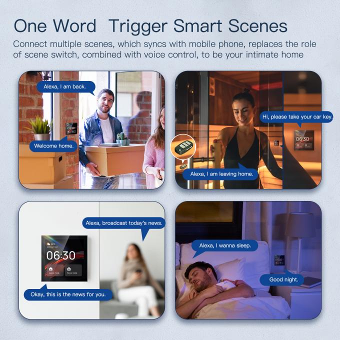 Glomarket Tuya Smart Painel de controle de tela sensível ao toque multifuncional de 4 polegadas Alexa Voice Zigbee Central Control 3
